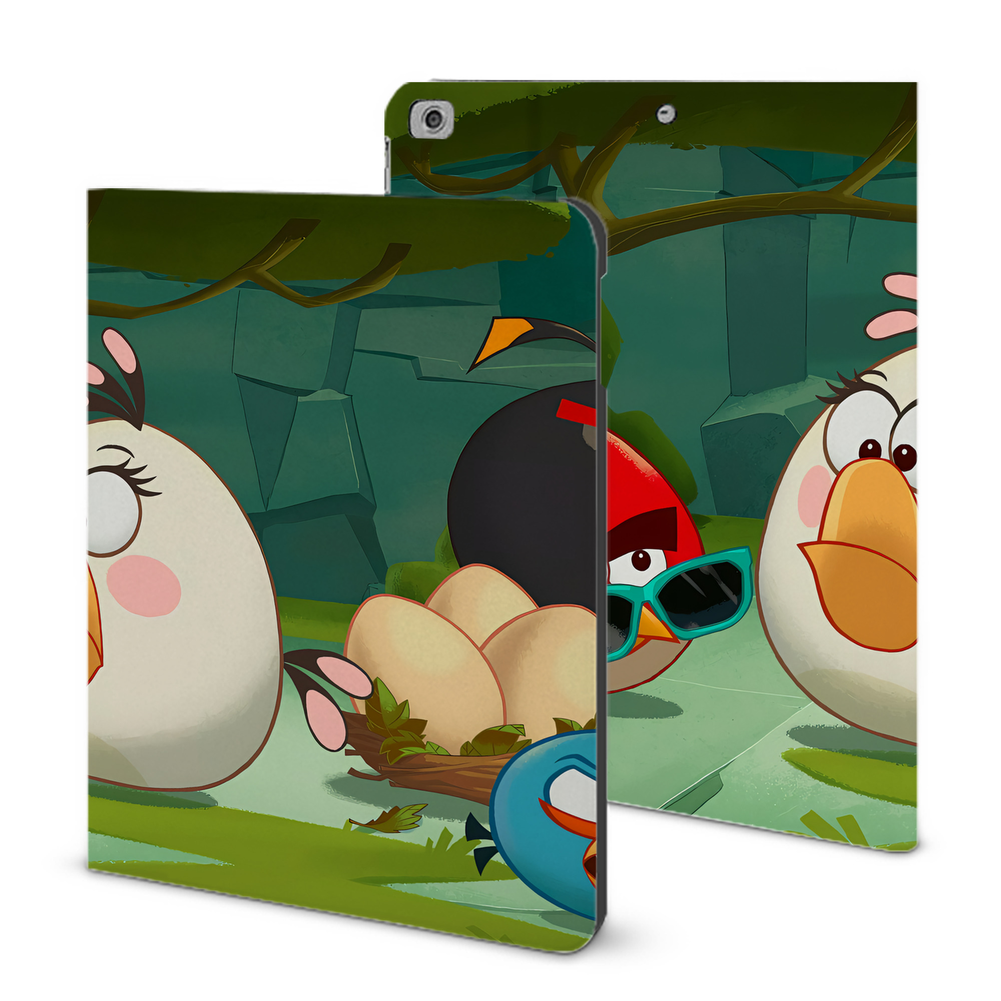 （画像用） Angry Birds アングリーバード IPad ケース ブック型 PUレザー TPU 耐衝撃 軽量 薄型 ペン収納なし 全面保護 IPad 各モデル対応